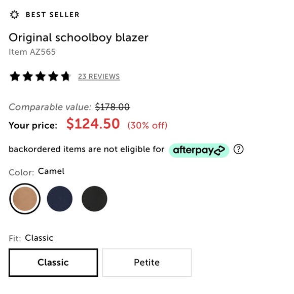 J.Crew | Original Schoolboy Blazer Camel NWOT - Picture 6 of 9